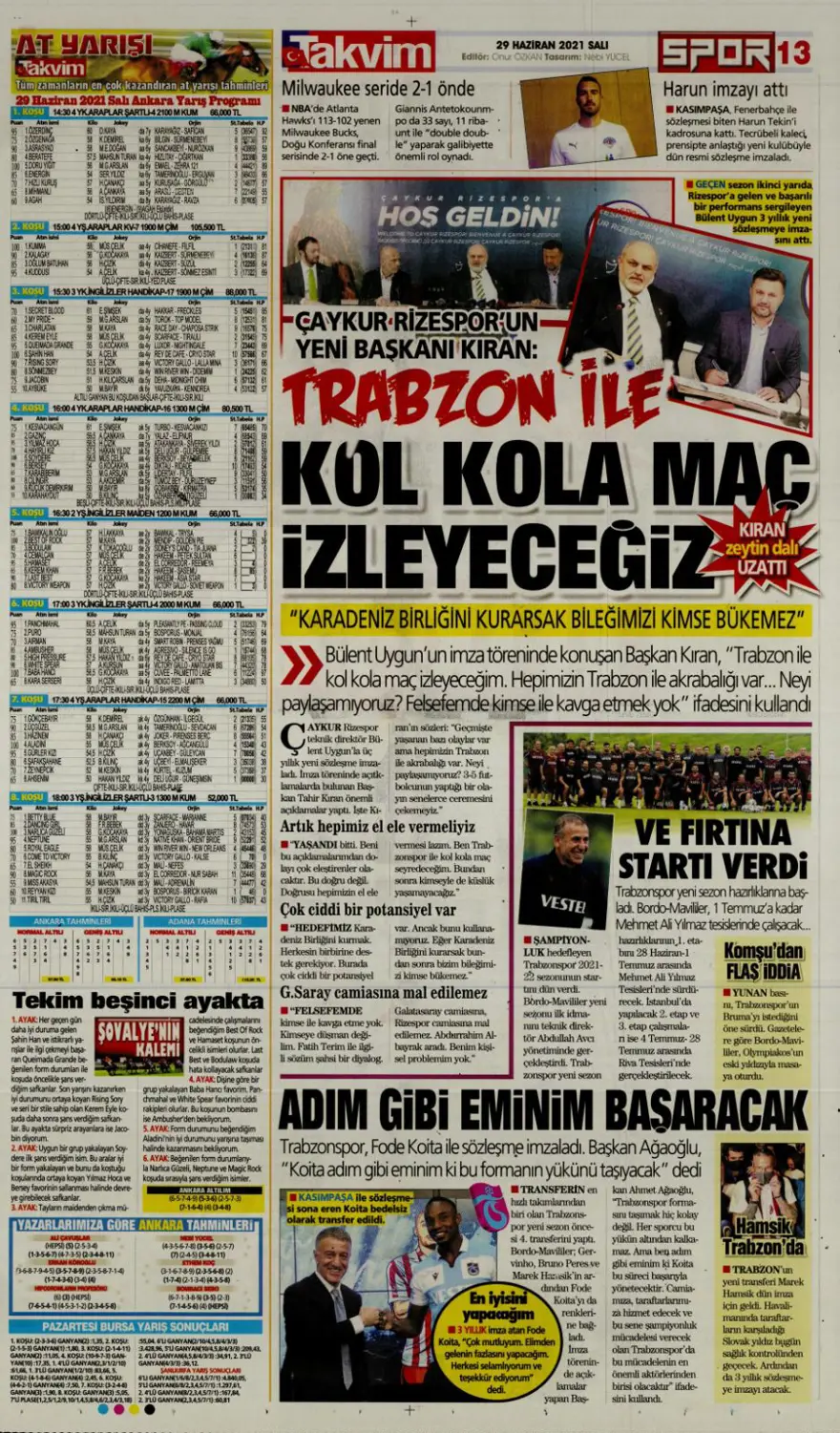 Günün spor manşetleri (29 Haziran 2021) 8