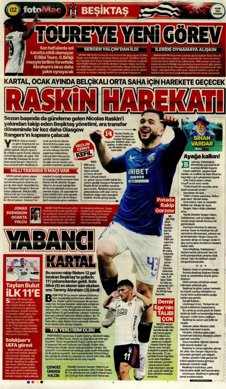 "Milano'da Hakan görüşmesi" (9 Ekim 2025 spor manşetleri) 4 "Milano'da Hakan görüşmesi" (9 Ekim 2025 spor manşetleri) 4