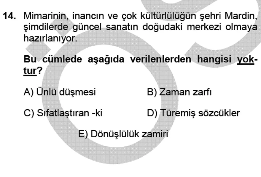 YGS Türkçe Soru ve Yanıtları 13