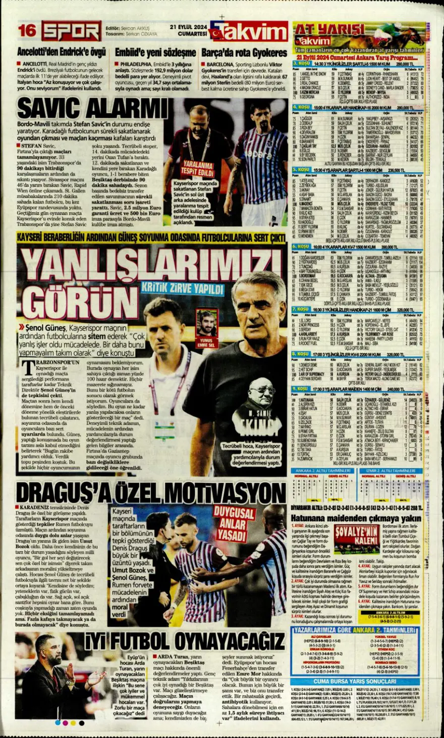 "Savunmada Fener, hücumda Aslan" (21 Eylül 2024 spor manşetleri) 10 "Savunmada Fener, hücumda Aslan" (21 Eylül 2024 spor manşetleri) 10
