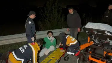Düzce'de motosiklet ticari taksi ile çarpıştı