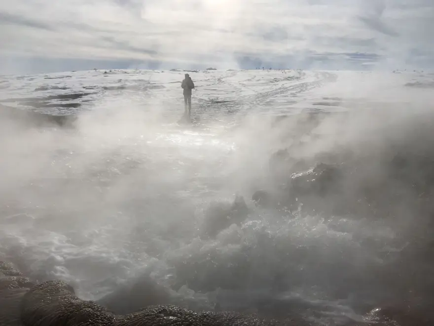 Karlı dağ başında 'termal jakuzi' 8