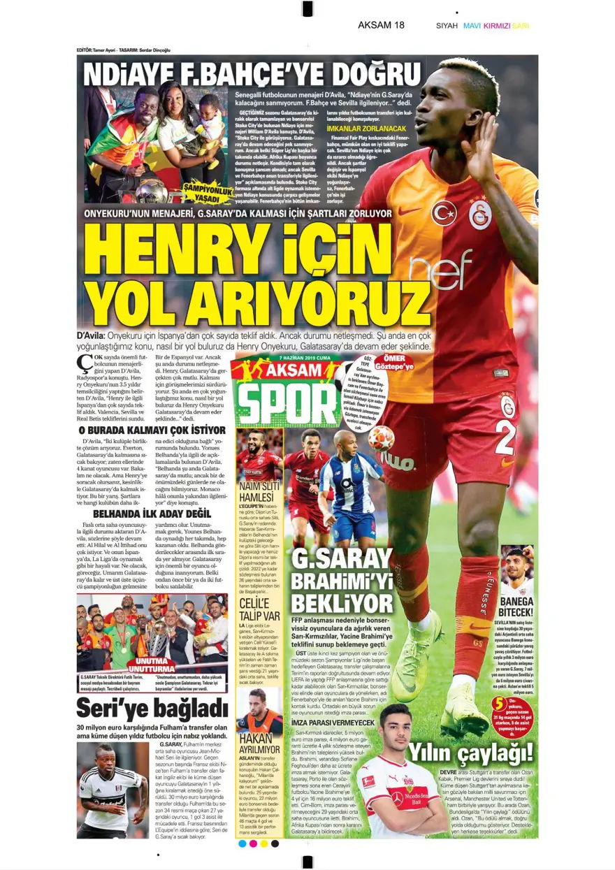 Günün spor manşetleri (7 Haziran 2019) 5