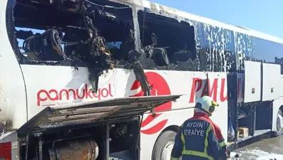Aydın'da yolcu otobüsünde yangın