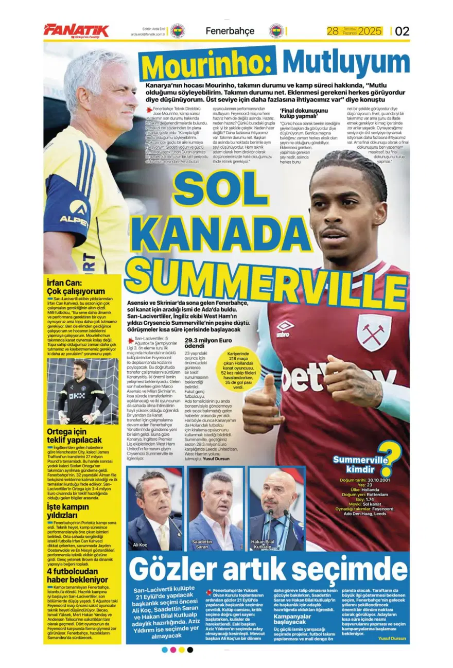 "Son dokunuşu ben yapamam" (28 Temmuz 2025 spor manşetleri) 1 "Son dokunuşu ben yapamam" (28 Temmuz 2025 spor manşetleri) 1