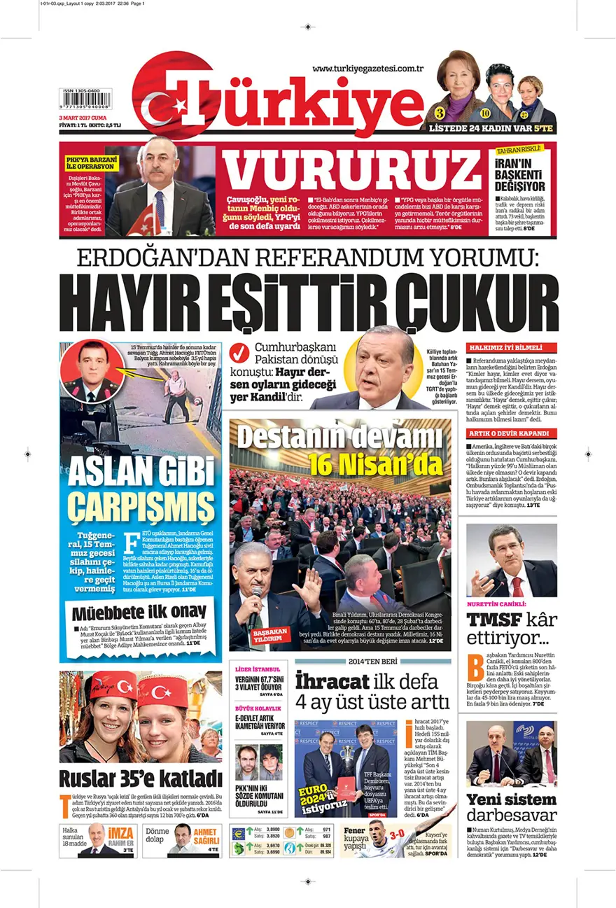Günün gazete manşetleri - 3 Mart 2017 5