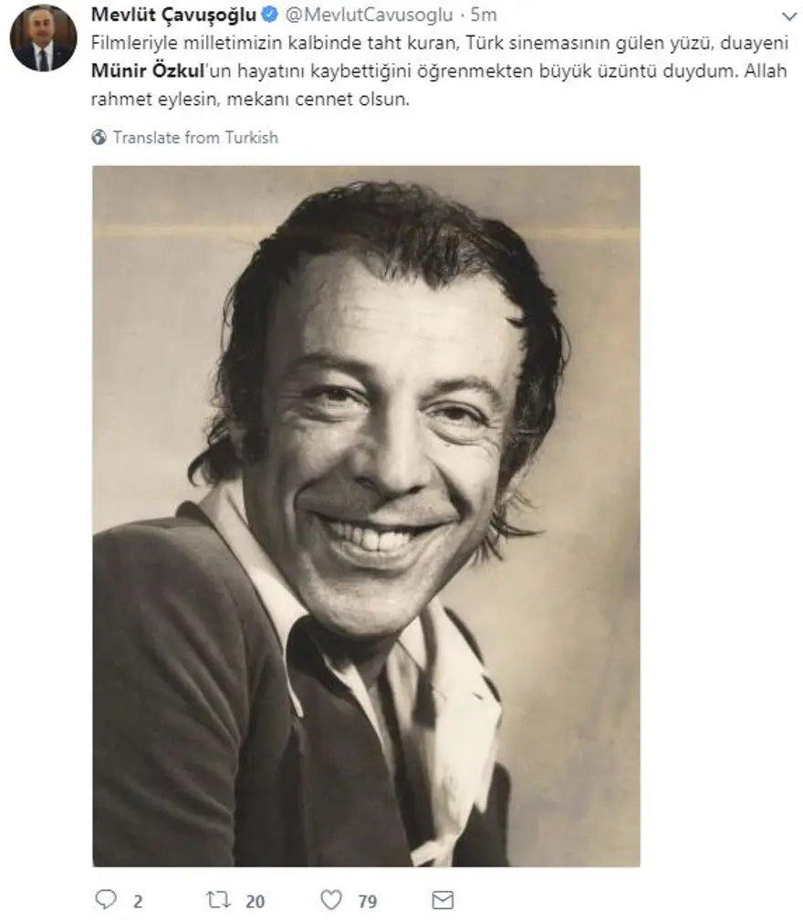 Ünlü isimlerden Münir Özkul paylaşımları (Ustanın ardından sosyal medya) 20 Ünlü isimlerden Münir Özkul paylaşımları (Ustanın ardından sosyal medya) 20