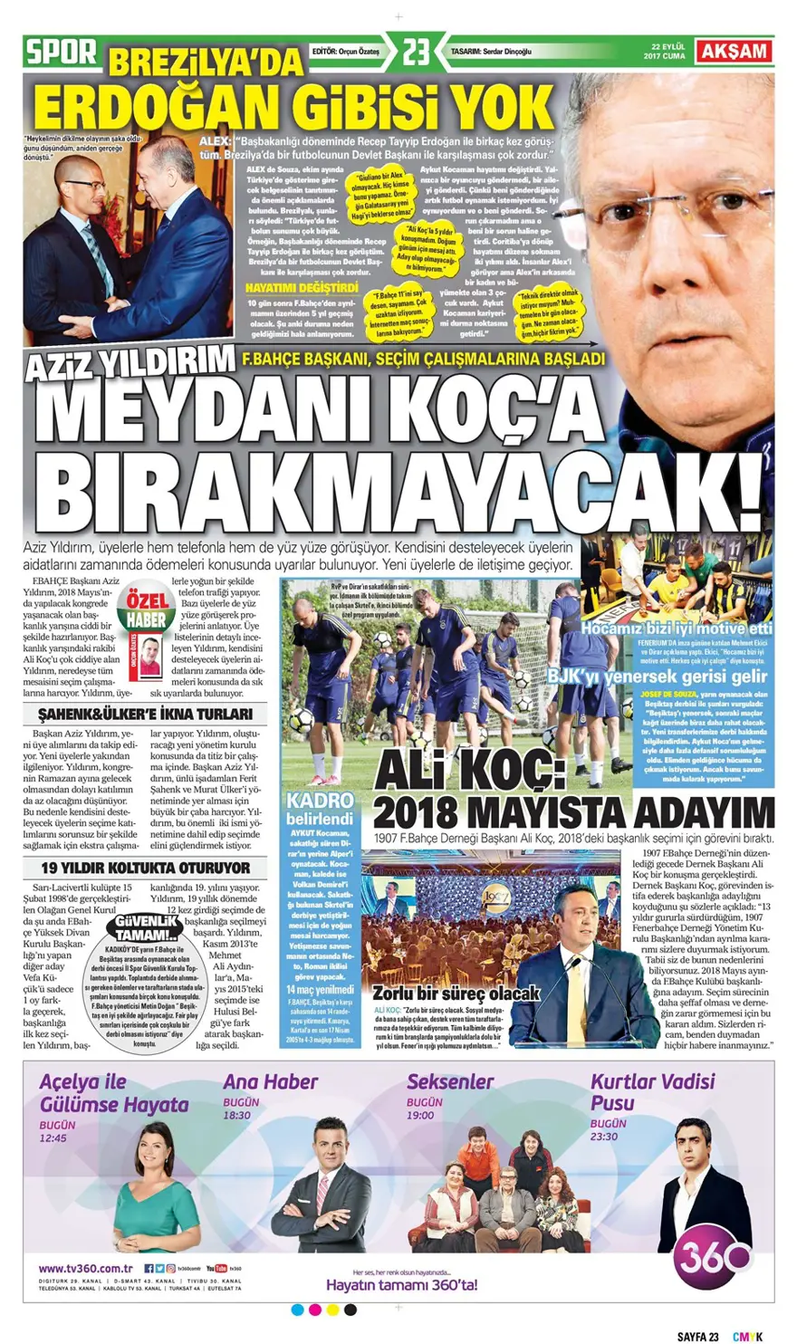 Günün spor gazeteleri (22 Eylül 2017) 6