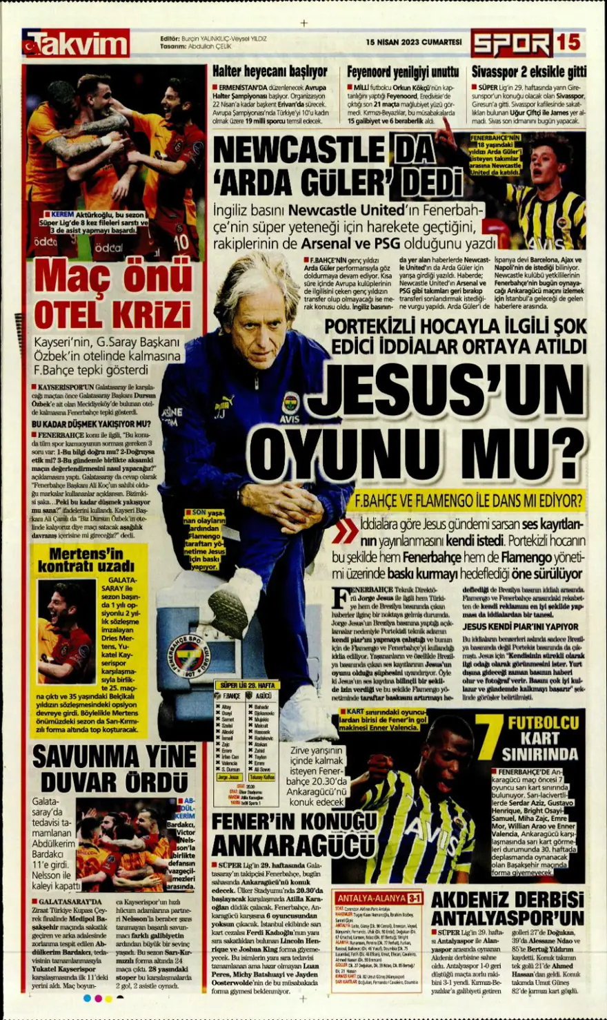 Günün spor manşetleri (15 Nisan 2023) 20