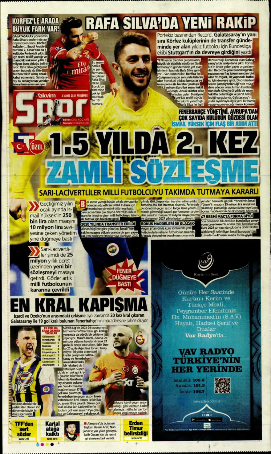 "Aslan'a süper panzer" (2 Mayıs 2024 spor manşetleri) 14