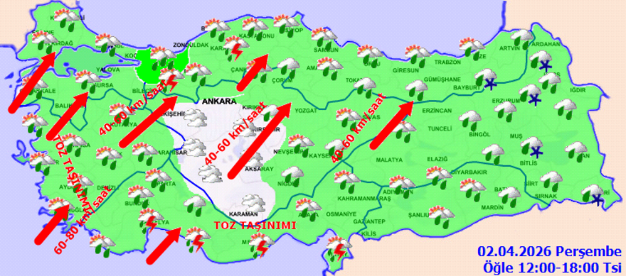 YURDUN BÜYÜK BÖLÜMÜNDE SAĞANAK VAR 1
