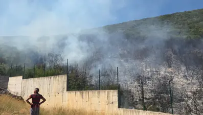 Bursa'da makilik alanda yangın: Ekipler ve mahalleli seferber oldu