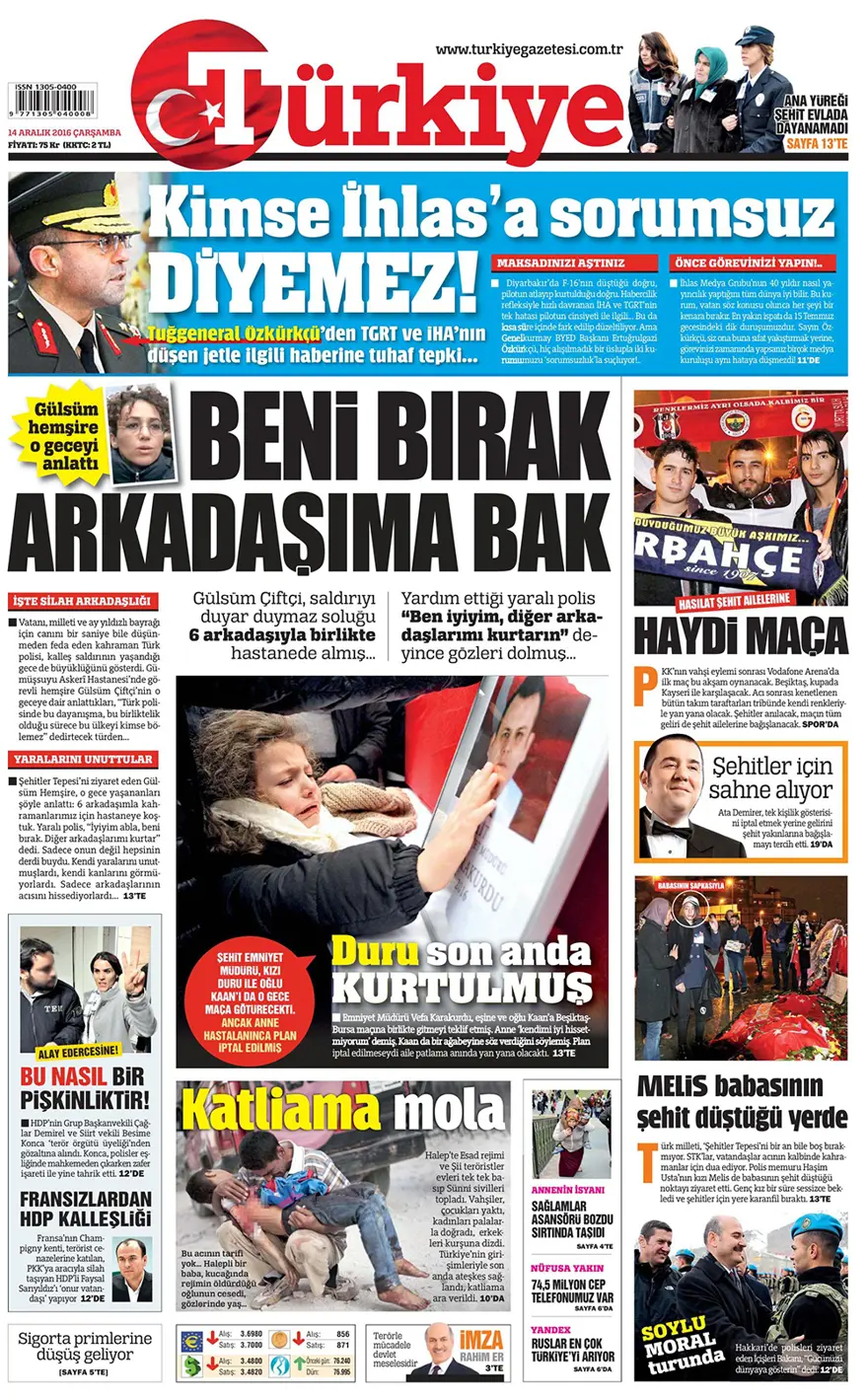 Günün gazete manşetleri - 14 Aralık 2016 4
