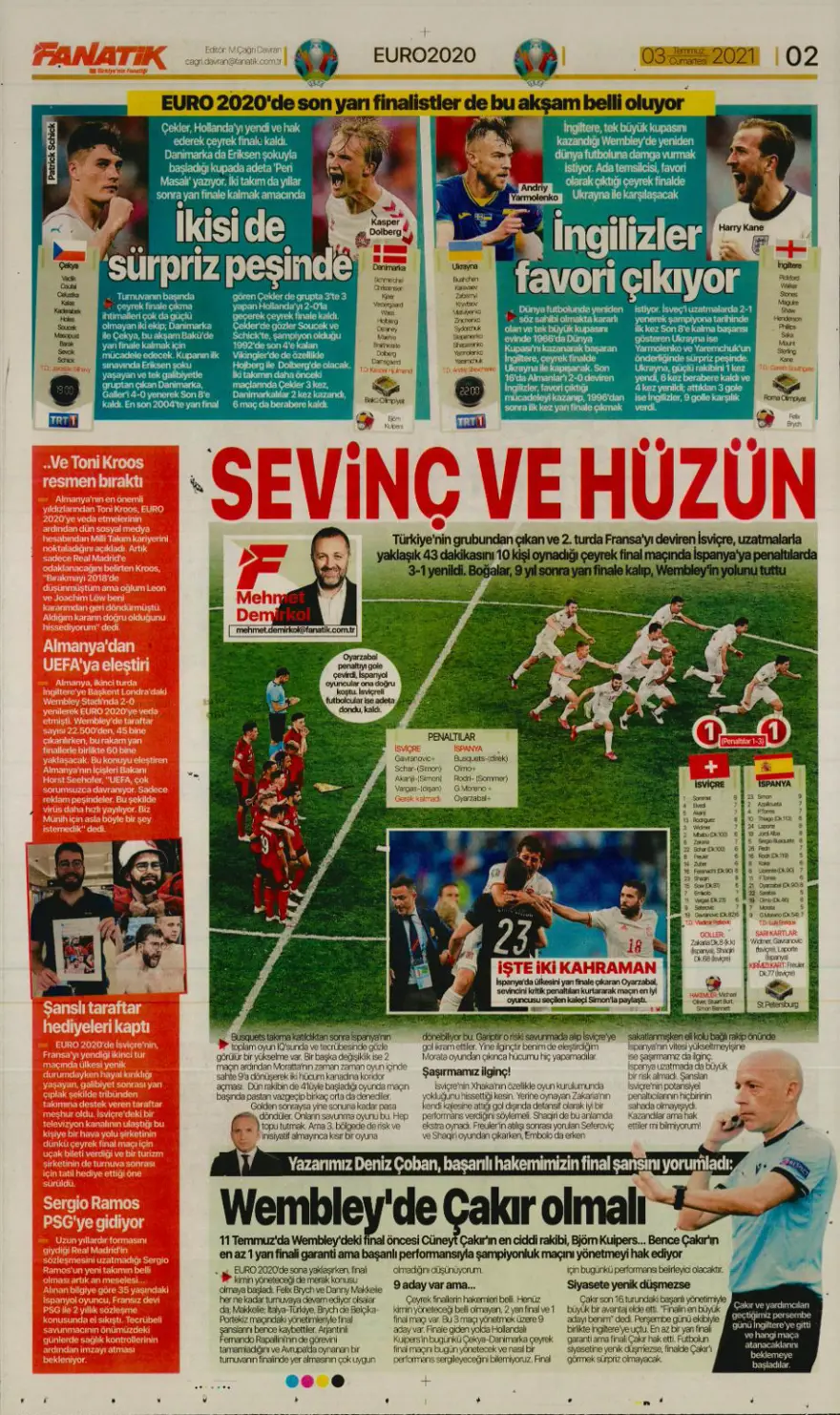 Günün spor manşetleri (3 Temmuz 2021) 1