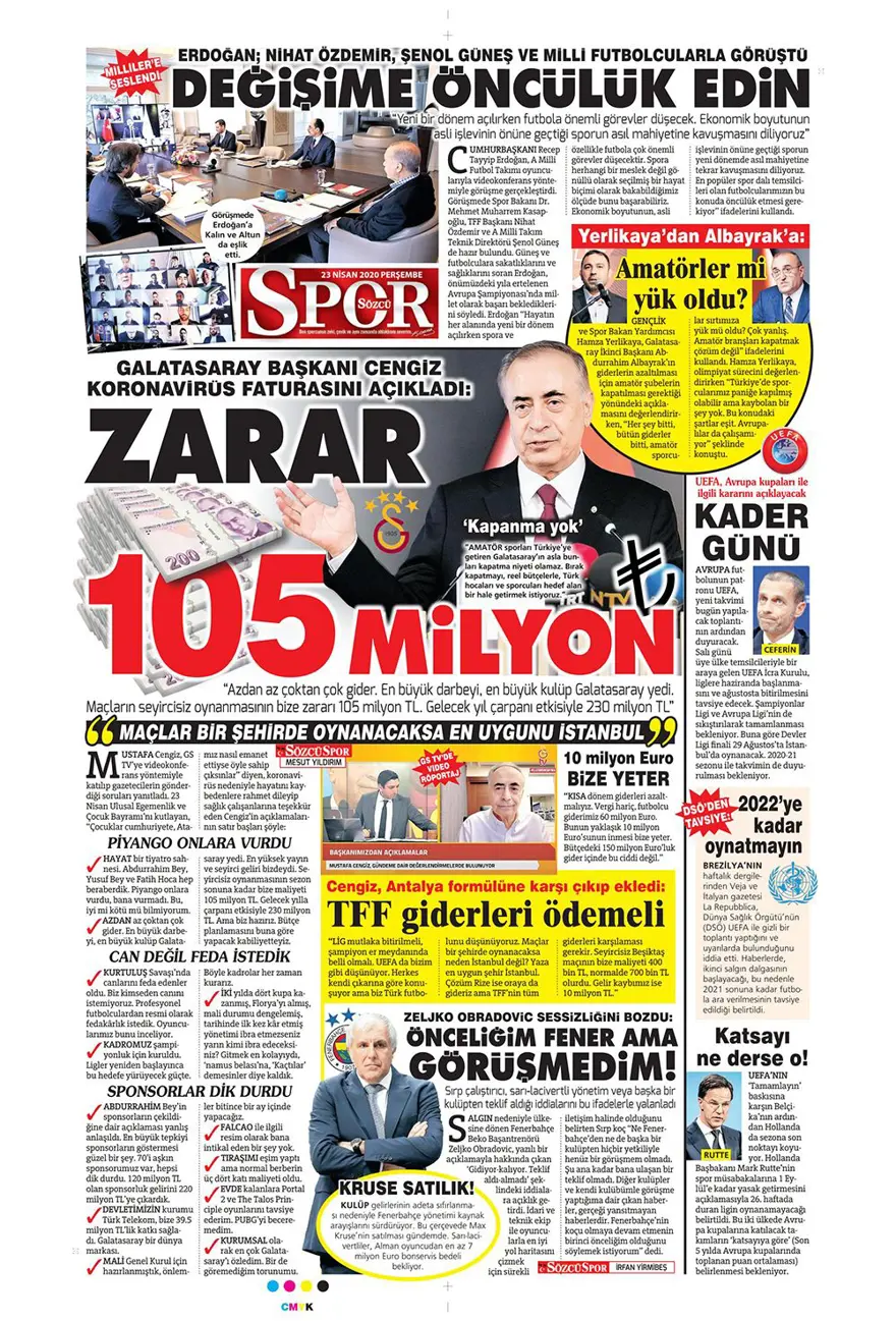 Günün spor manşetleri (23 Nisan 2020) 10