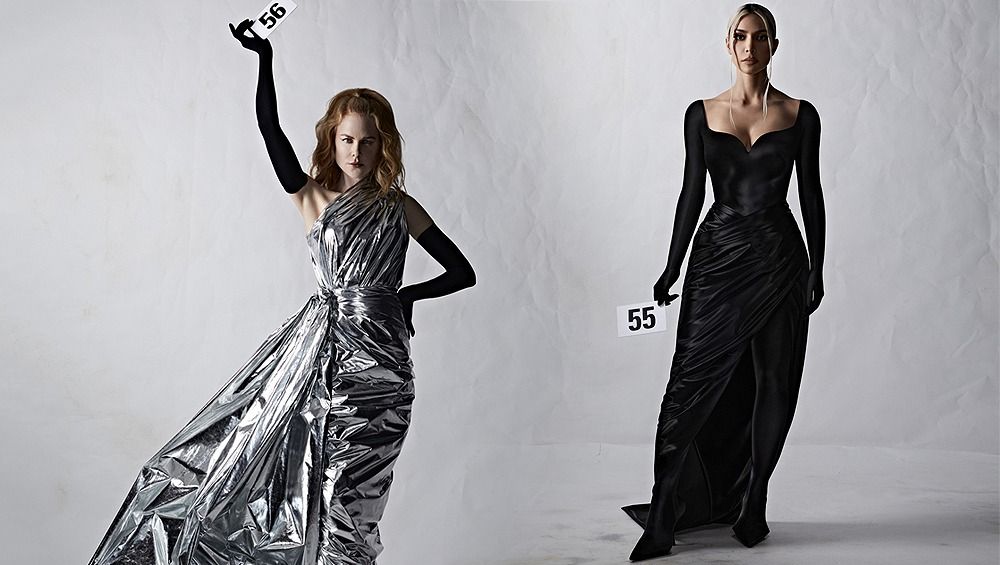 Nicole Kidman ve Kim Kardashian Balenciaga defilesinde
