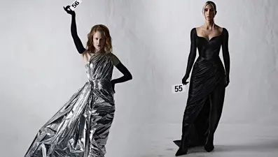 Nicole Kidman ve Kim Kardashian Balenciaga defilesinde