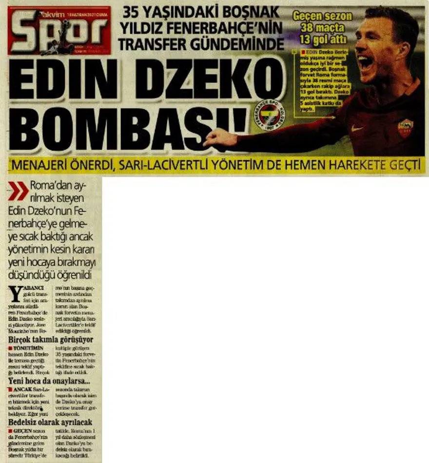 Günün spor manşetleri (18 Haziran 2021) 16
