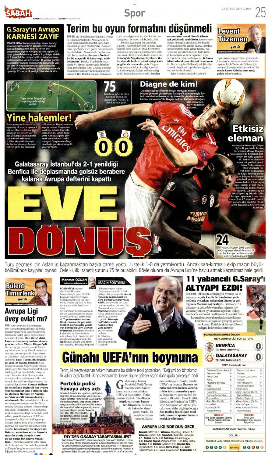 Günün spor manşetleri (22 Şubat 2019) 10