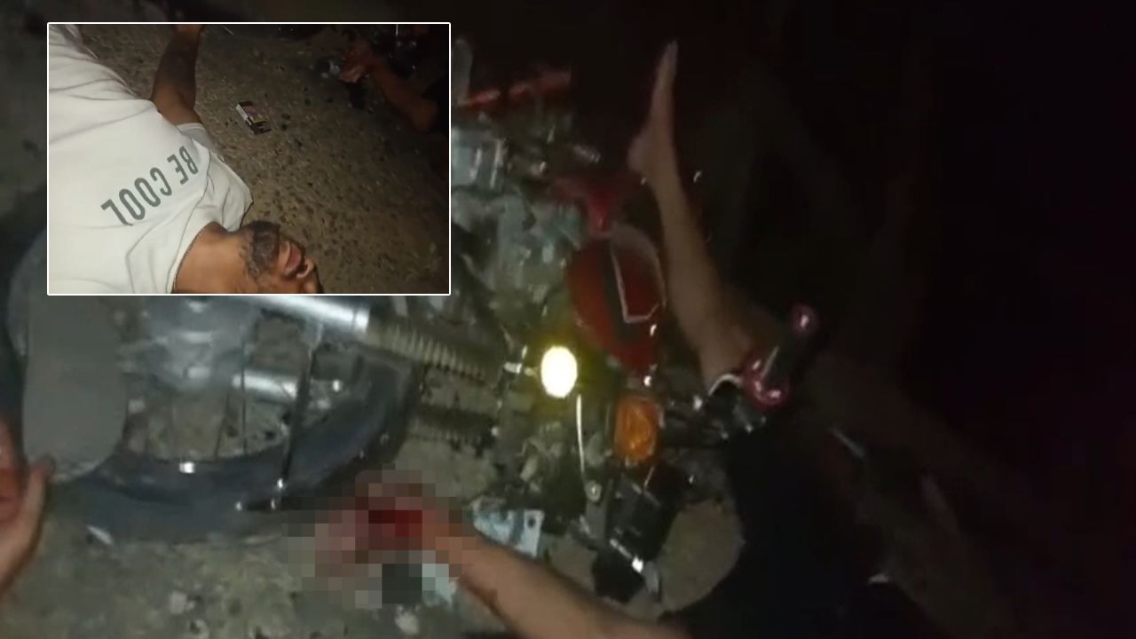 Motosikletiyle kaza yapıp, sosyal medyadan video ile yardım istedi