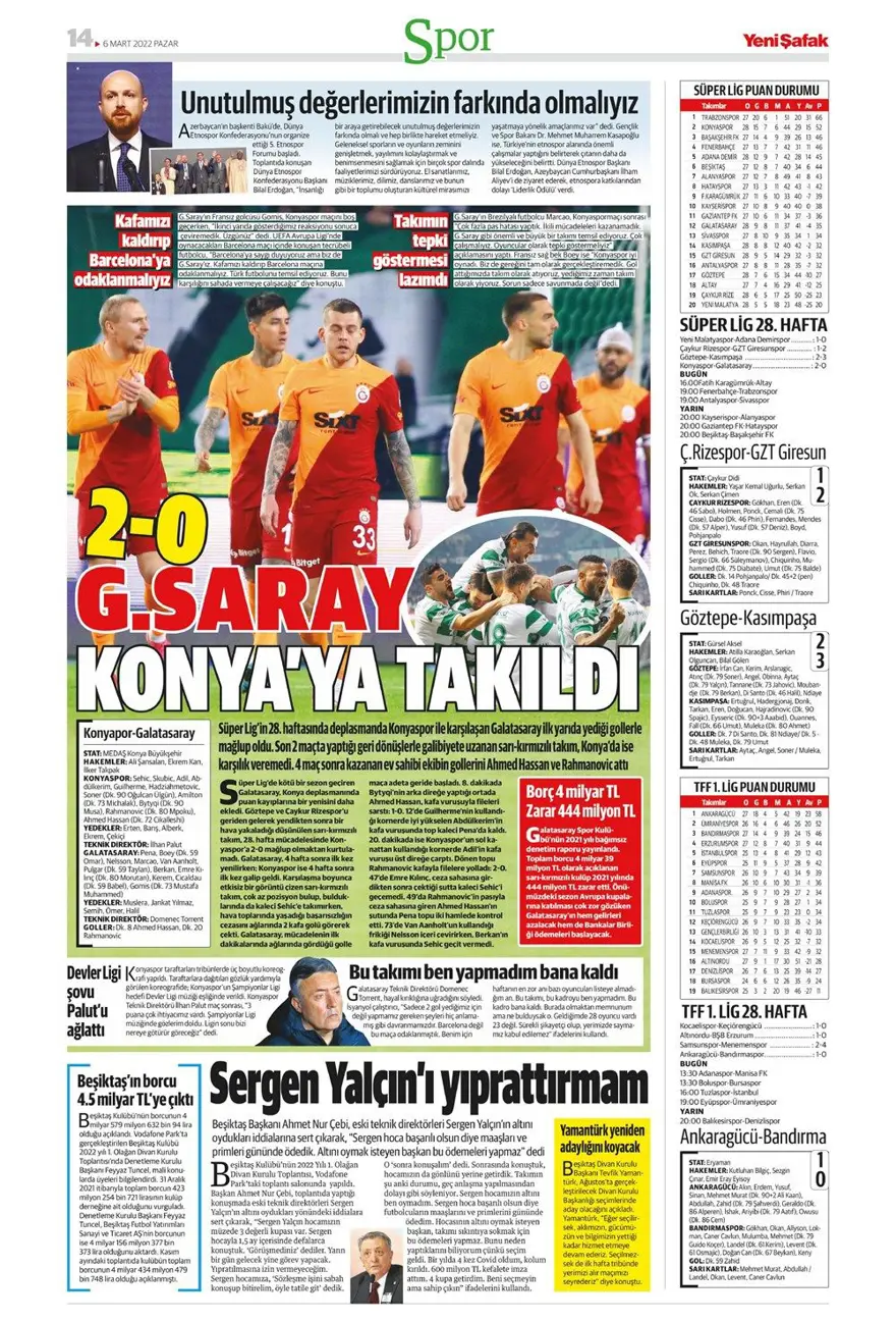 Günün spor manşetleri (6 Mart 2022) 19
