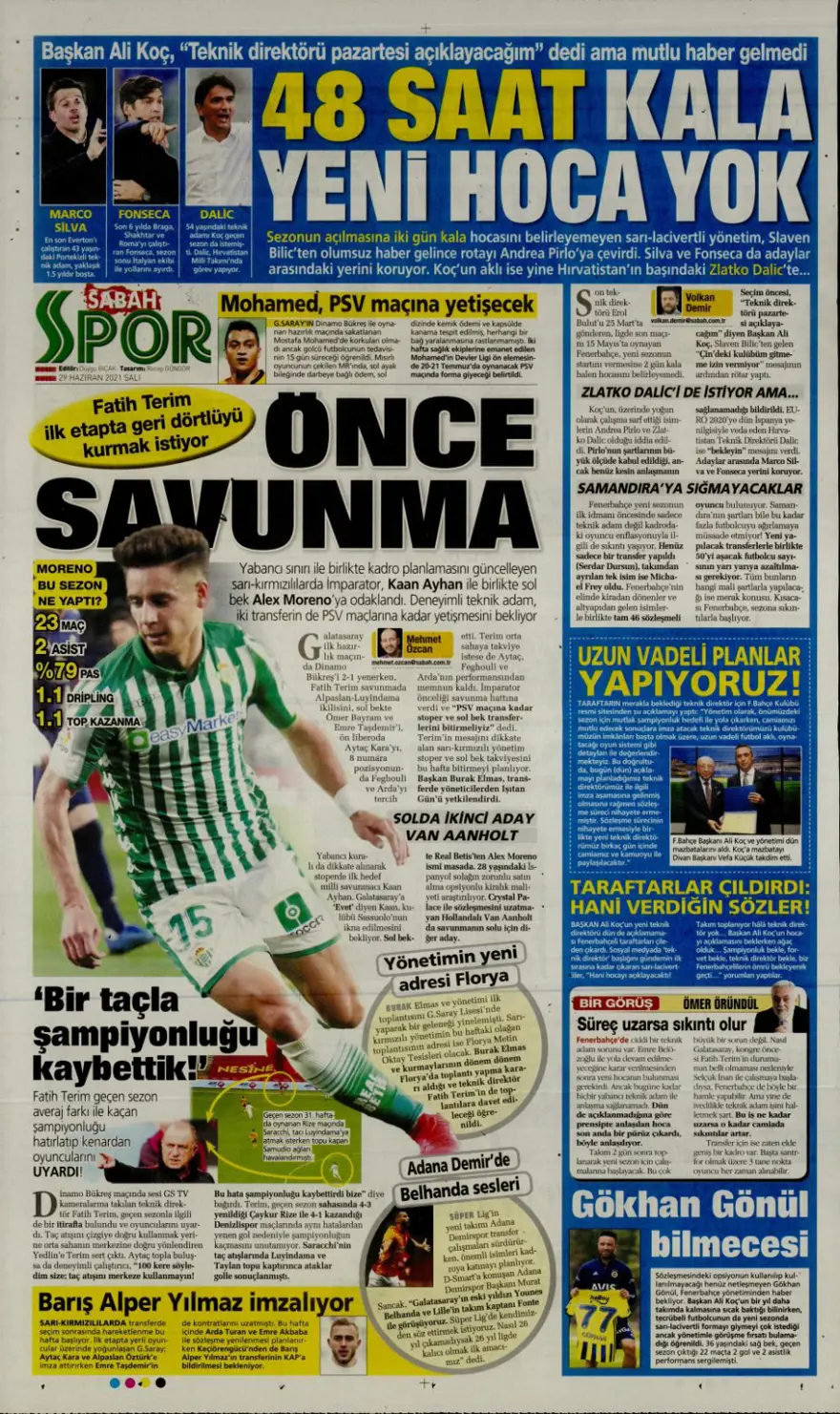 Günün spor manşetleri (29 Haziran 2021) 4