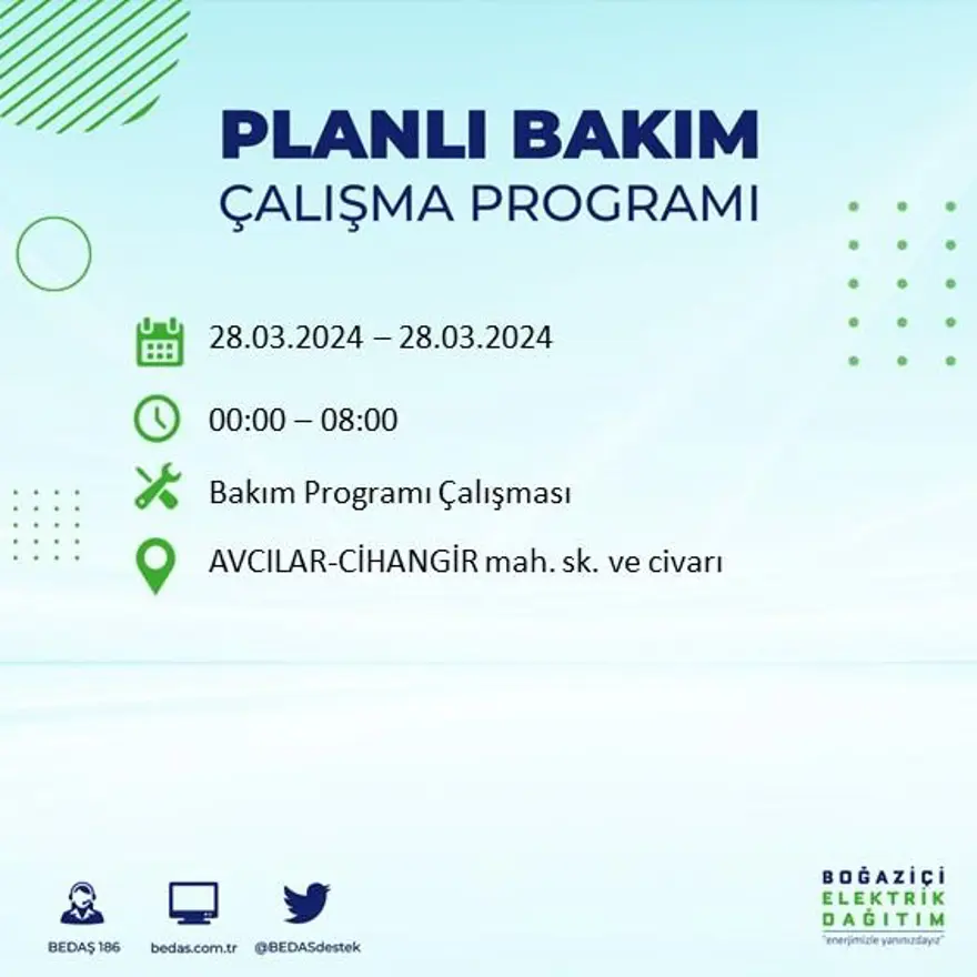 İstanbul'un 19 ilçesinde elektrik kesintisi: Elektrikler ne zaman gelecek? (28 Mart tarihli BEDAŞ kesinti programı) 3