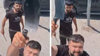 Yol verme tartışmasında satırla saldırdı