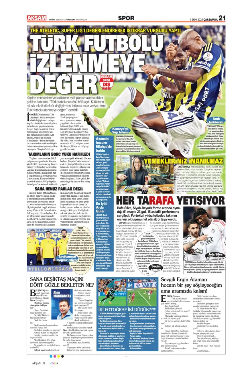 "Adı Aslan, işi destan" (1 Ekim 2025 spor manşetleri) 4