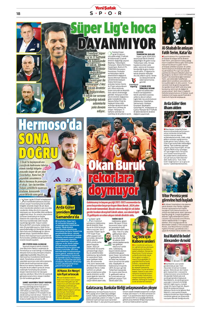 "Richarlison bombası" (28 Aralık 2024 spor manşetleri) 18 "Richarlison bombası" (28 Aralık 2024 spor manşetleri) 18