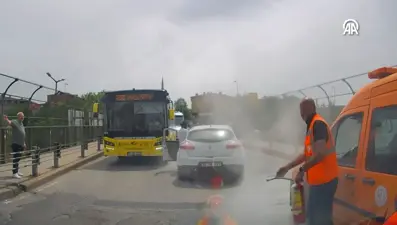 İstanbul'da bıçaklı sürücüye yangın tüpüyle müdahale