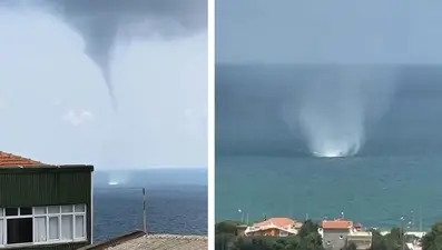İstanbul'da hortum çıktı! Karaburun ve Yeniköy sahillerinden görüldü