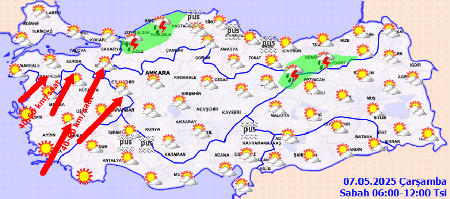 Meteoroloji'den 13 il için sağanak yağış uyarısı (7 Mayıs Çarşamba hava durumu) 2