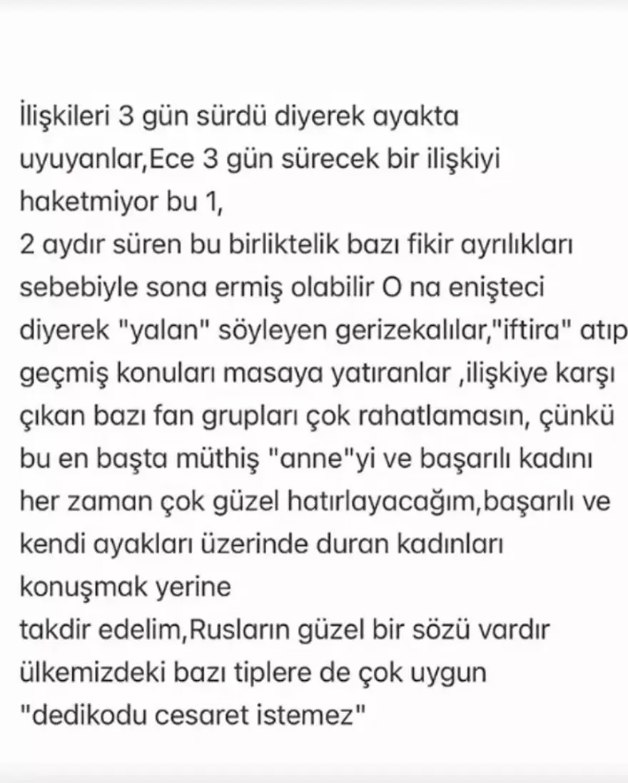 "BAZI FİKİR AYRILIKLARI SEBEBİYLE SONA ERMİŞ OLABİLİR" 4