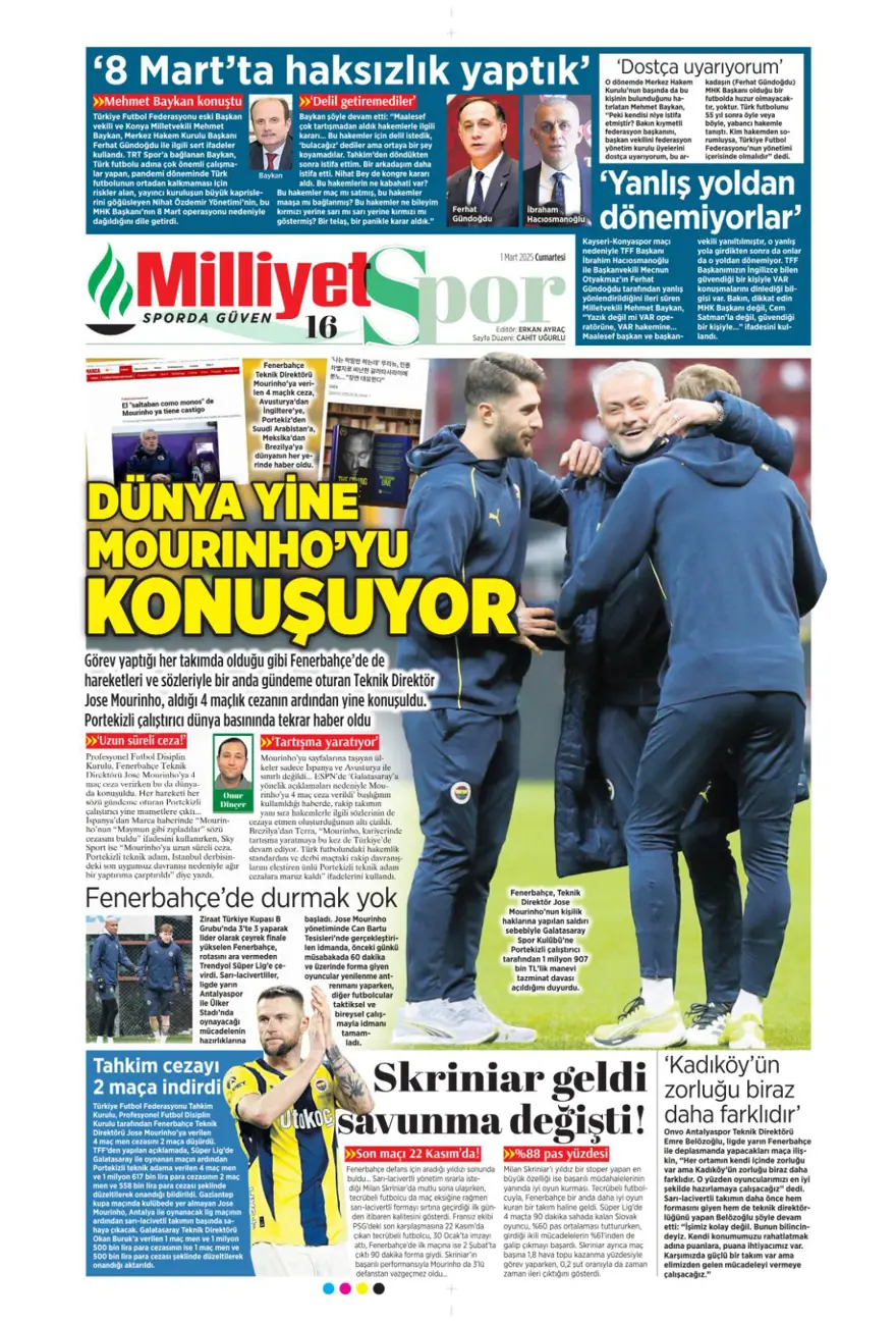 "Galatasaray Brezilyalı kaleciyle anlaştı" (1 Mart 2025 spor manşetleri) 22