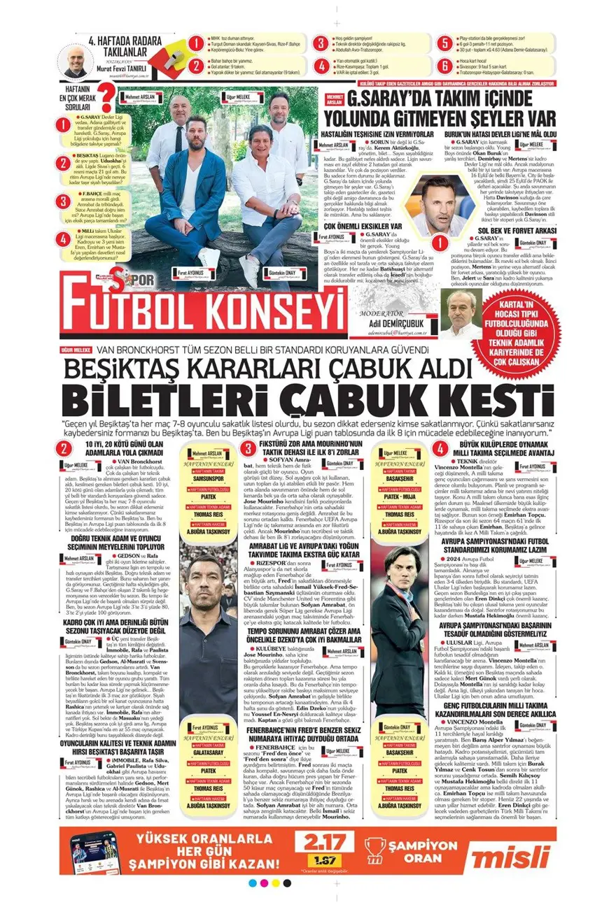 "100 milyon euroluk golcü" (3 Eylül 2024 spor manşetleri) 13