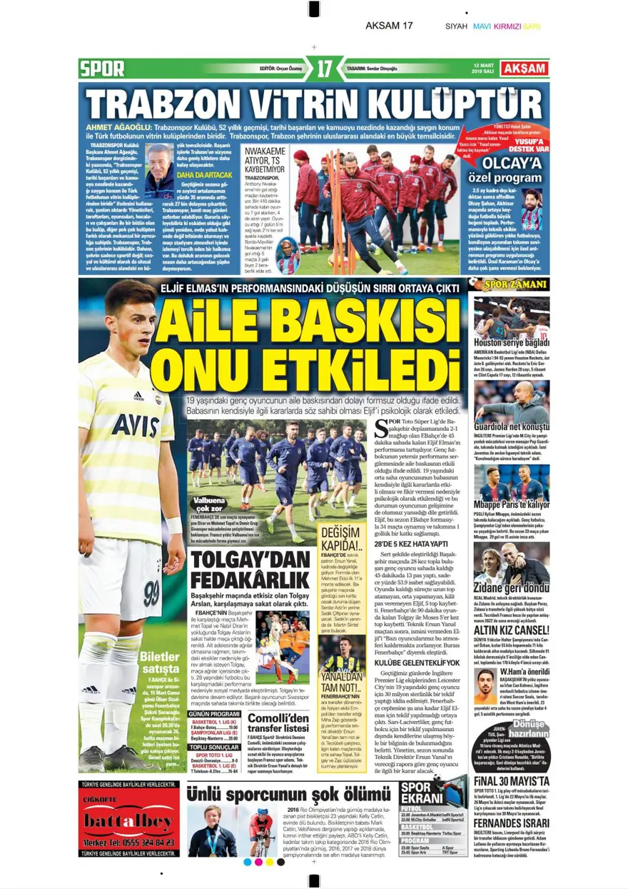 Günün spor manşetleri (12 Mart 2019) 18