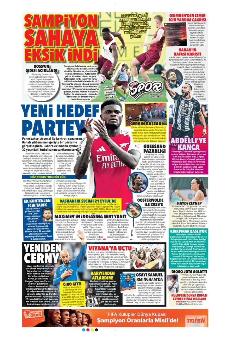 "Yine yeniden Mikautadze" (5 Temmuz 2025 spor manşetleri) 10