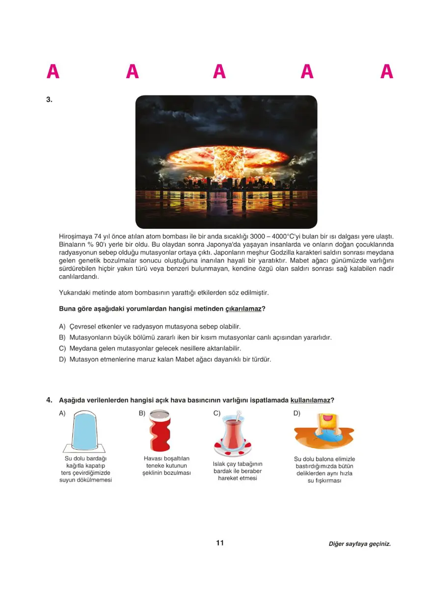 Uğur Okulları LGS deneme sınavı (Sayısal bölüm) 10