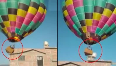 Festivalde faciadan dönüldü: Sıcak hava balonu eve çarptı