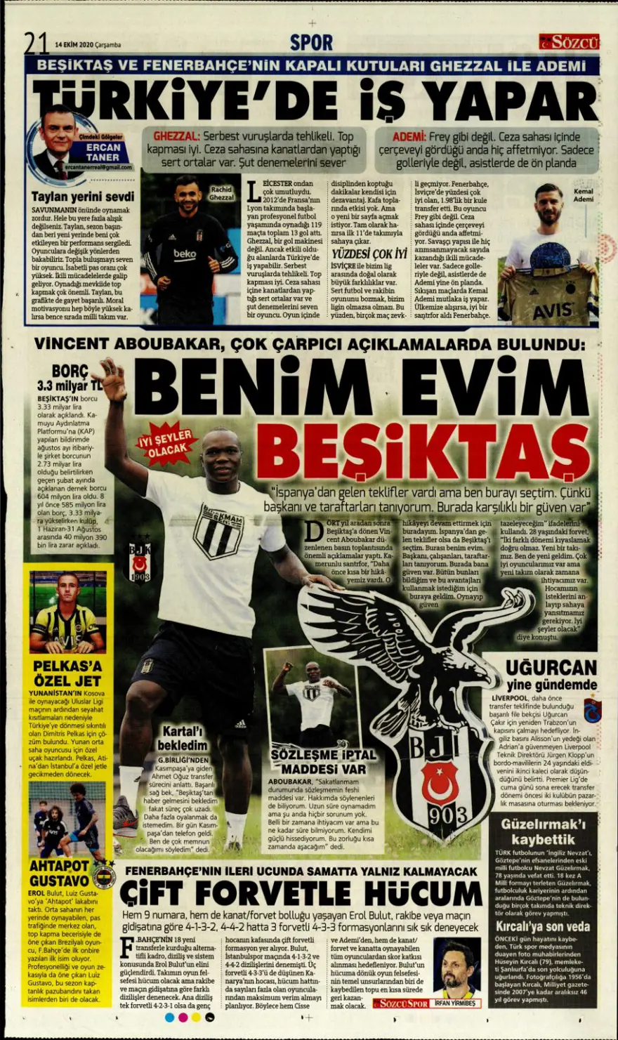 Günün spor manşetleri (14 Ekim 2020) 11
