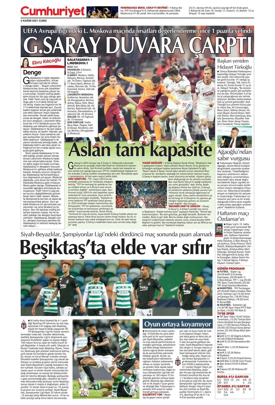 Günün spor manşetleri (5 Kasım 2021) 16