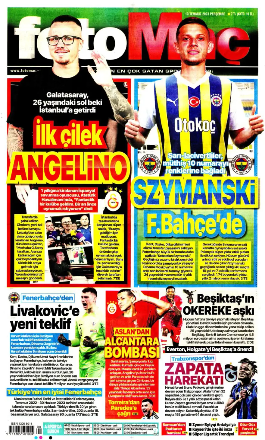Günün spor manşetleri (13 Temmuz 2023) 2