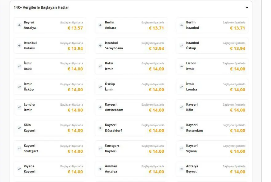 PEGASUS BİLET KAMPANYASI HANGİ HATLARDA GEÇERLİ? 2