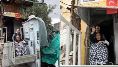 Evin girişine asansör yapıldı, 6 yıl sonra dışarı çıktı