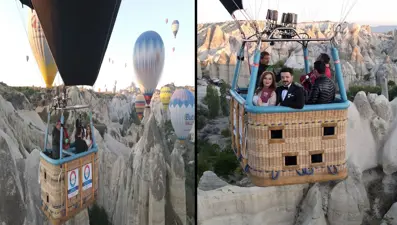 Balonda evlendiler: Fotoğrafçı ve balon pilotu şahitleri oldu