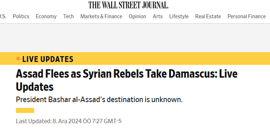 WSJ: ESAD ŞAM'DAN KAÇTI 3