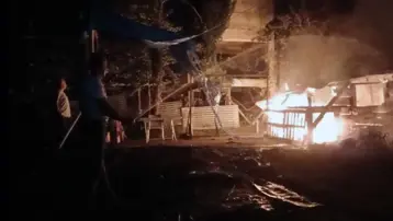 Giresun'da yangın: Bir ton fındık kül oldu