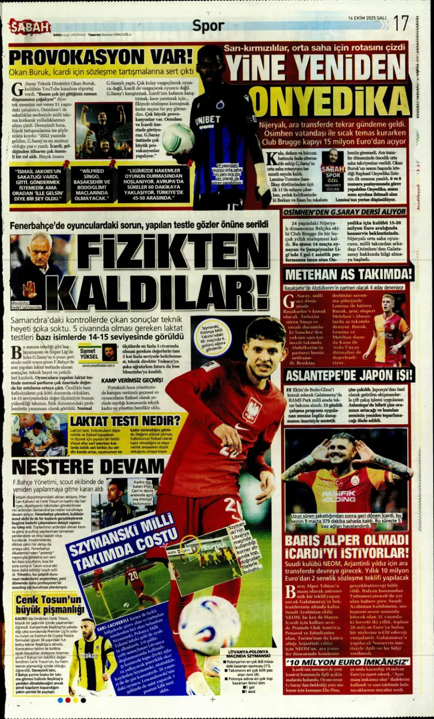 "Gürcistan'ı yen Play-off'u gör" (14 Ekim 2025 spor manşetleri) 20