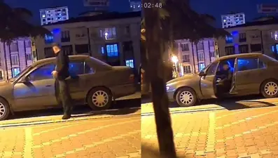 Park halindeki otomobili saniyeler içinde çaldı